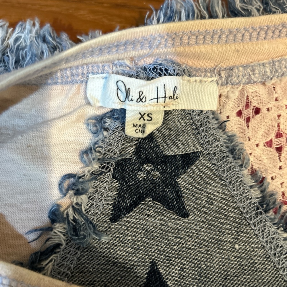 Oli & Hali Pink and Blue Star Top - Picture 2 of 5